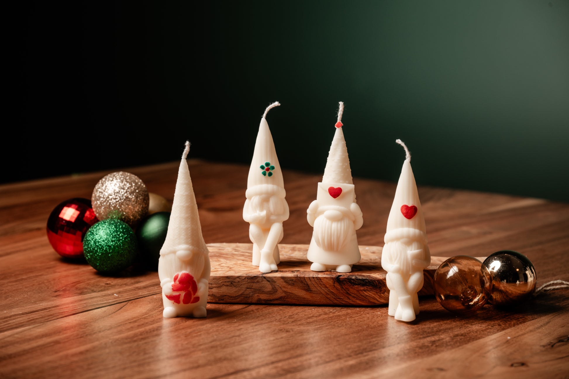 Handcrafted Mini Santa Candles – Festive Holiday Décor