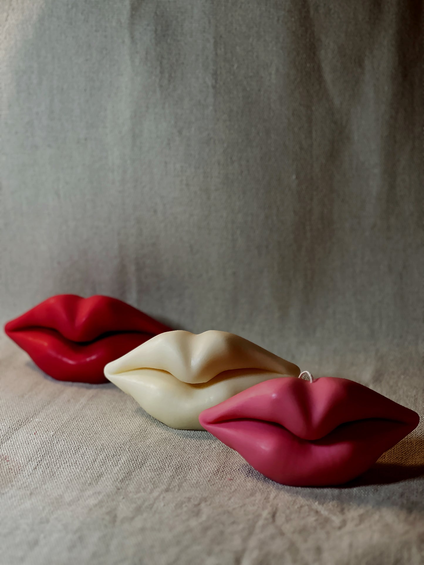 Kissable Glow lip-shaped candle handcrafted from soy wax in Canada