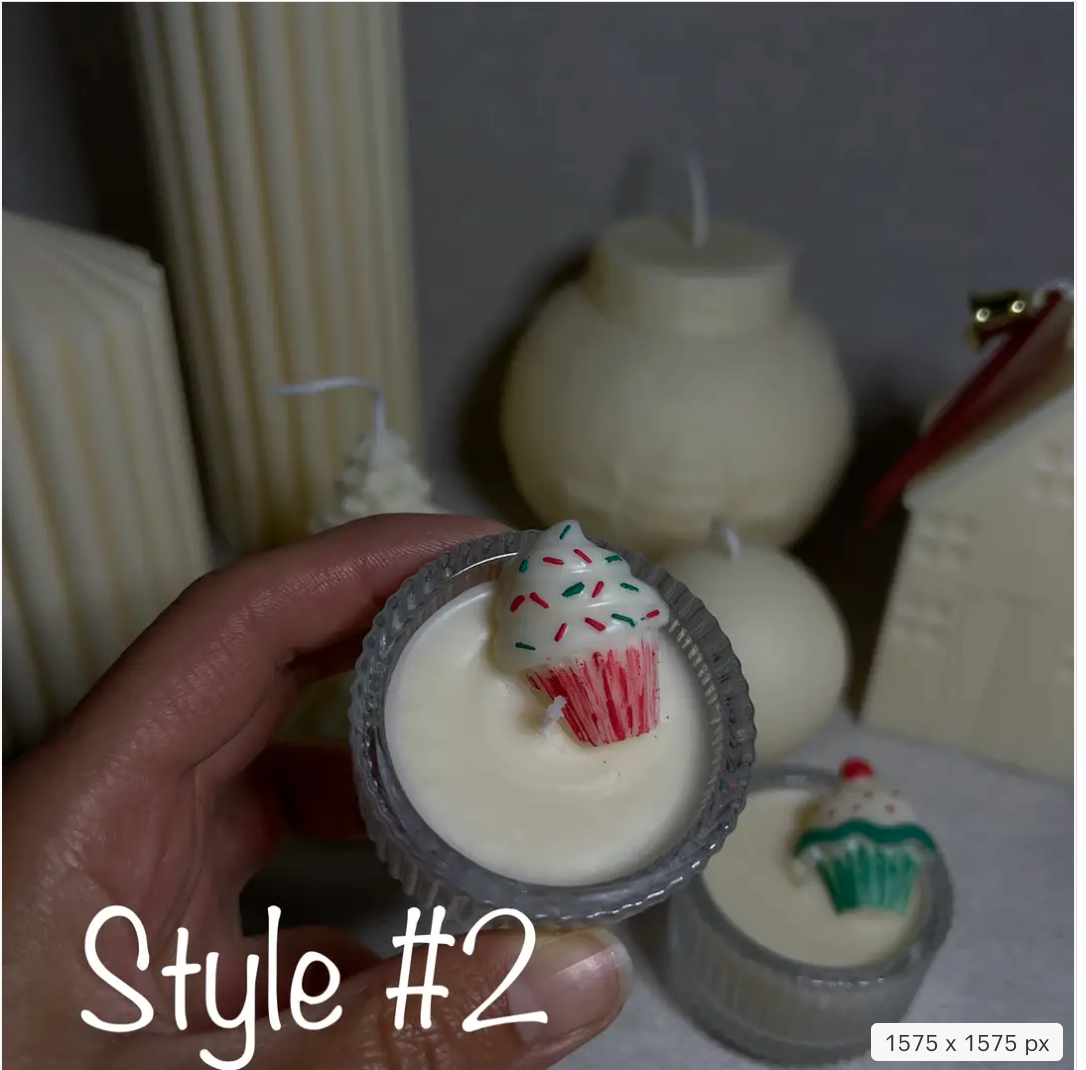 Christmas Mini Design Candle with Glass