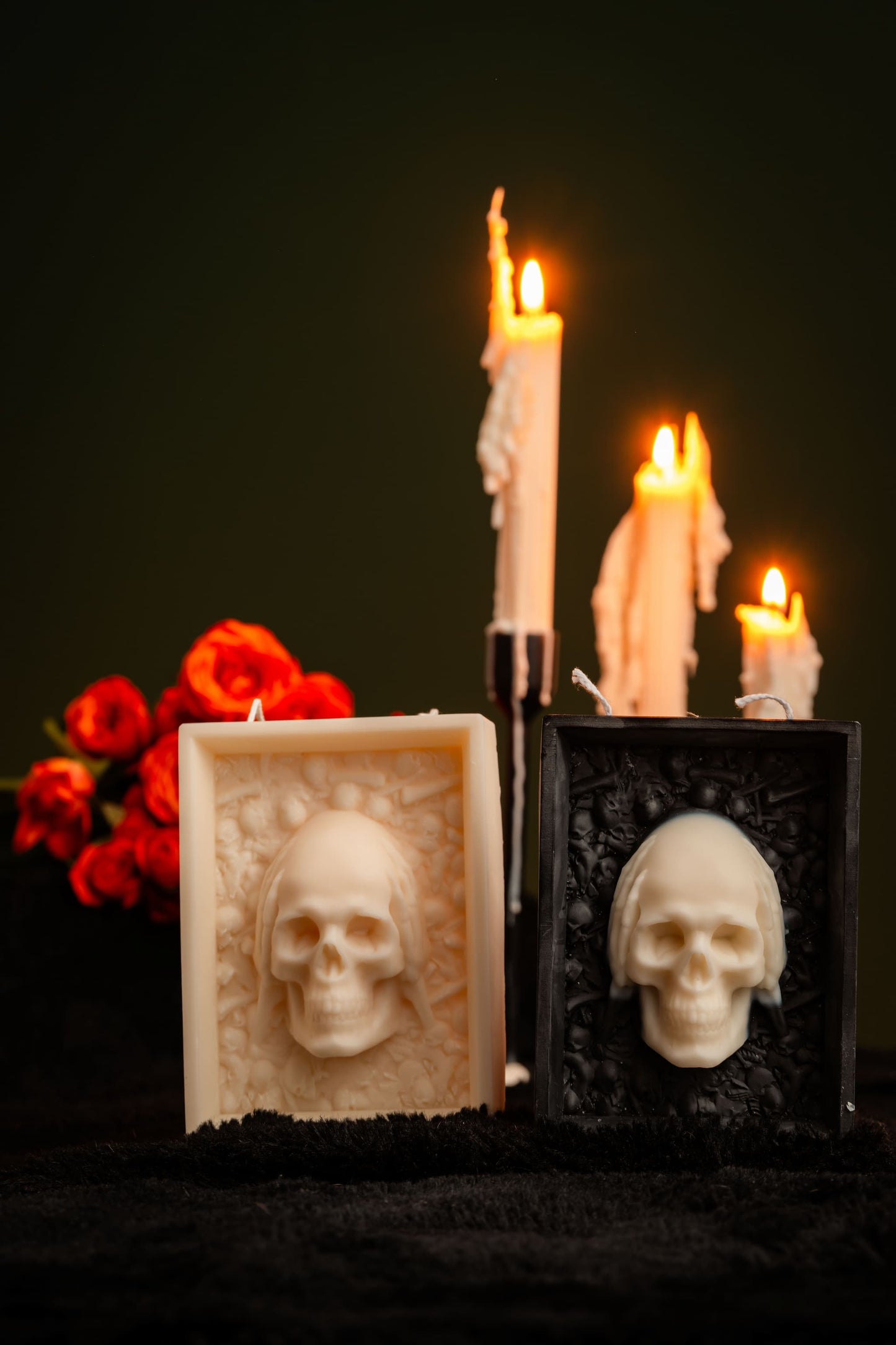 Halloween Skull Photo Frame Candle – Eco-Friendly Decoration