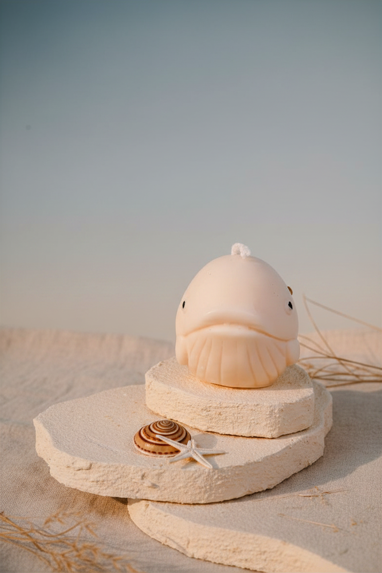 Whale Sculpted Candle | Coastal Ocean Soy Candle - Aqua Élan