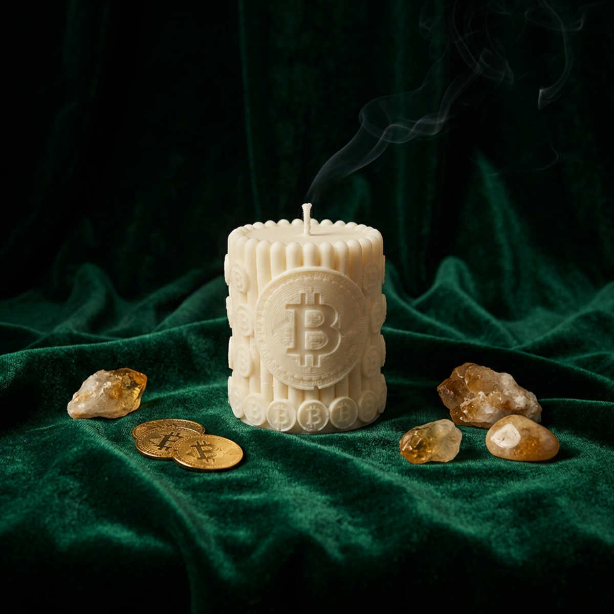 Bitcoin Candle | Crypto Coin Soy Candle - Rituel Riche Ritual Decor