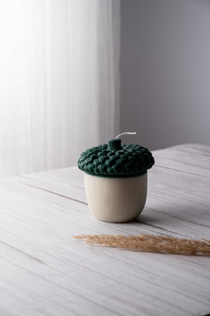 Large Autumn Acorn Candle