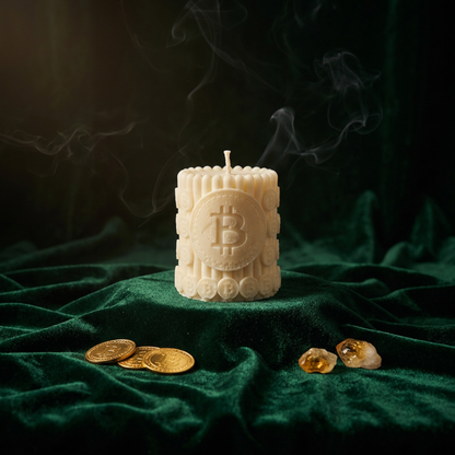 Bitcoin Candle | Crypto Coin Soy Candle - Rituel Riche Ritual Decor