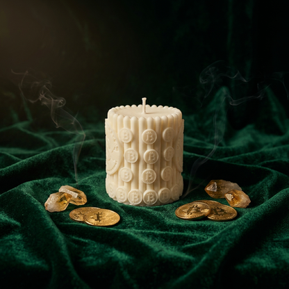 Bitcoin Candle | Crypto Coin Soy Candle - Rituel Riche Ritual Decor