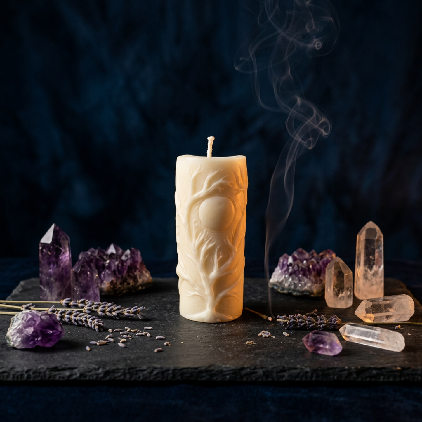 Lunar Cycle Sculptural Candle | Mystic Moon Phase Decor - Lune Mystique