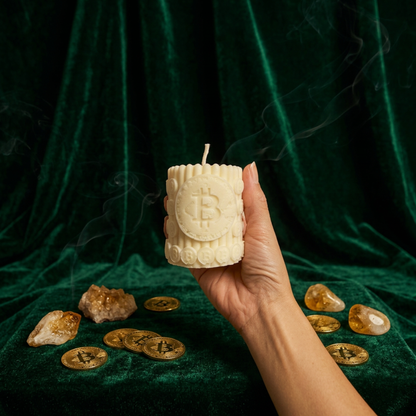 Bitcoin Candle | Crypto Coin Soy Candle - Rituel Riche Ritual Decor