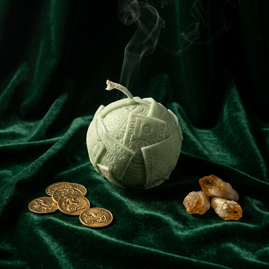 Money Ball Manifestation Candle | Dollar Sphere Soy Candle - Rituel Riche