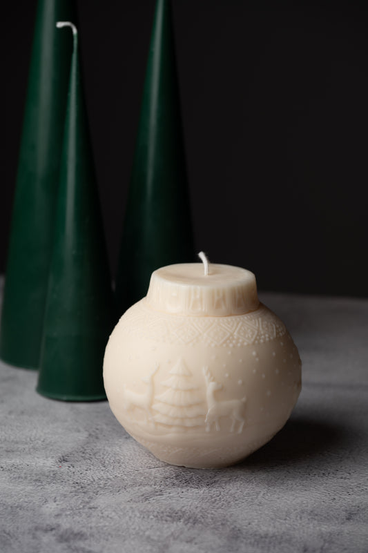Christmas Spherical Lantern Candle – Holiday Décor