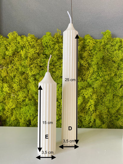 Greko Column Ribbed Candle | Ribbed Pillar Candle