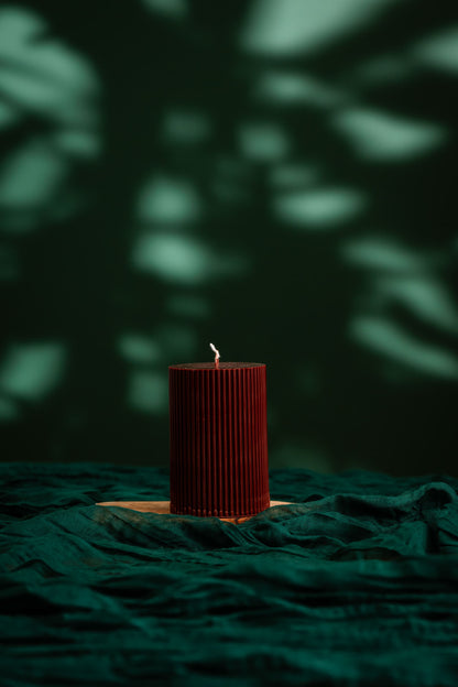 Decorative Pinstripe Candle Minimalist Design