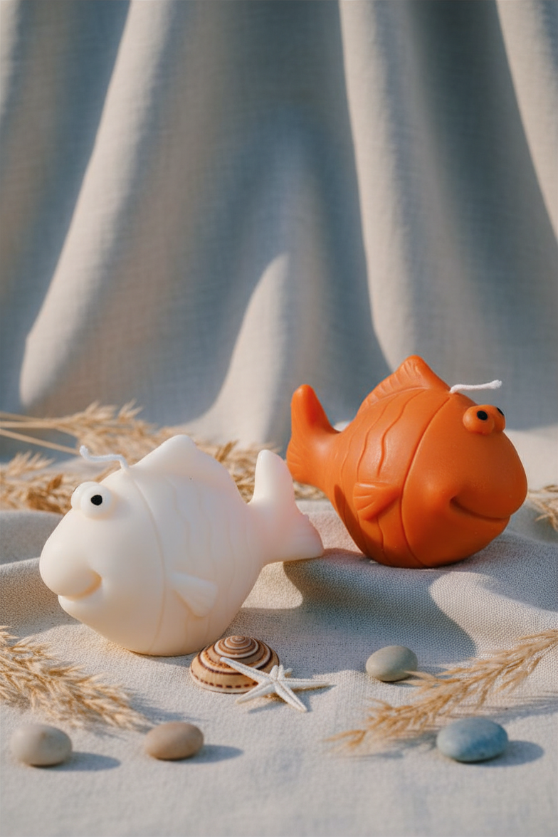 Puffer Fish Sculpted Candle | Ocean Fish Soy Candle - Aqua Élan