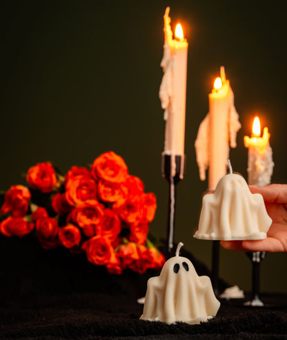 Cute Pumpkin Ghost Candle – Hand-Poured in Canada
