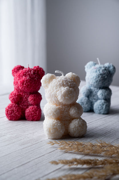 Rose Teddy Bear Candle – Soy Wax Rose Candle