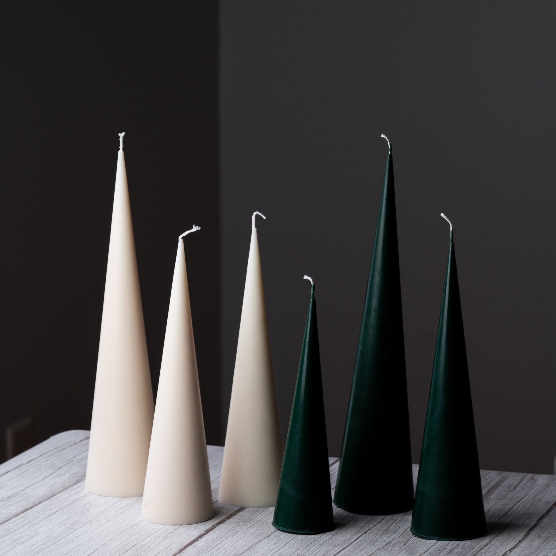Black Cone Candle – Tall Soy Wax Candle Set