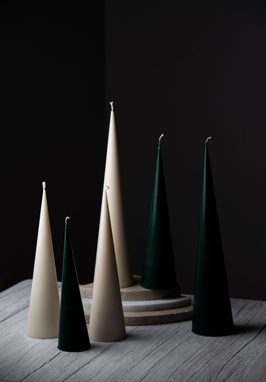 Spire Cone Candles Set – Handmade Soy Wax Decorative Candles