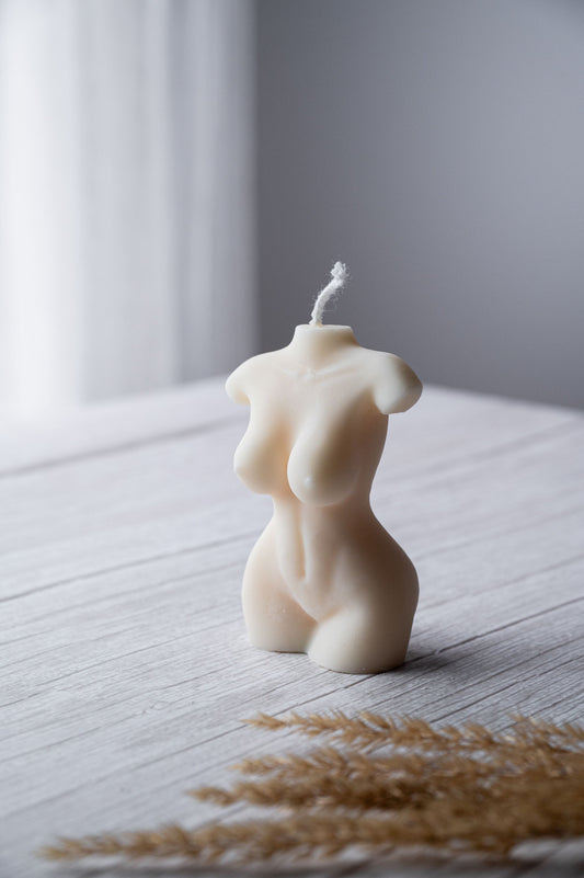 Woman Nude Bust Body Sculpture Candle