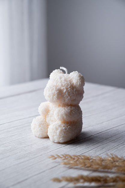Rose Teddy Bear Candle – Decorative Home Décor