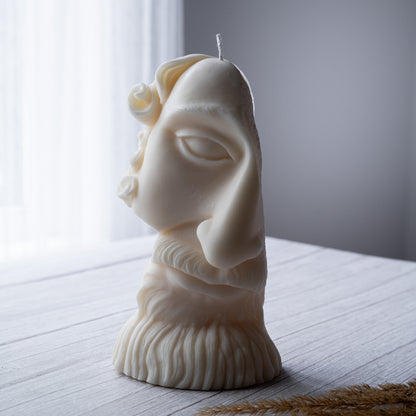 Greek Abstract Art Half Head - Adonis Greek Sculpture Candle