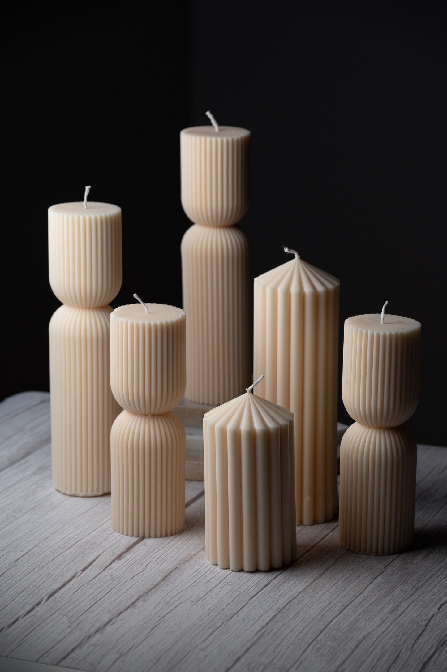 Large Pillar Candles | Ribbed Candles |