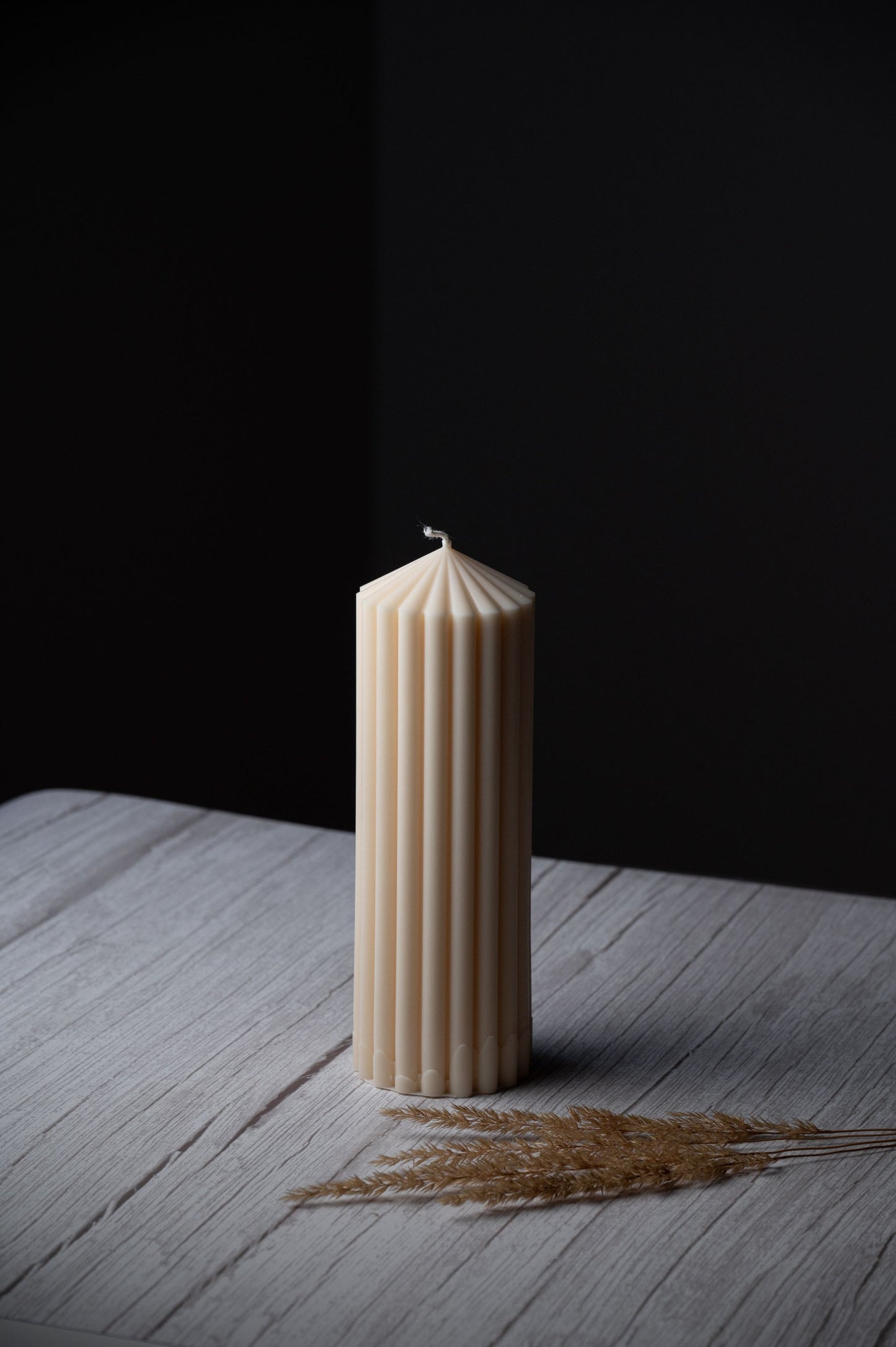 Large Pillar Candles | Ribbed Candles |
