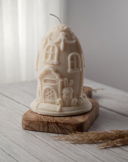 easter egg bunny house candle soy wax décor