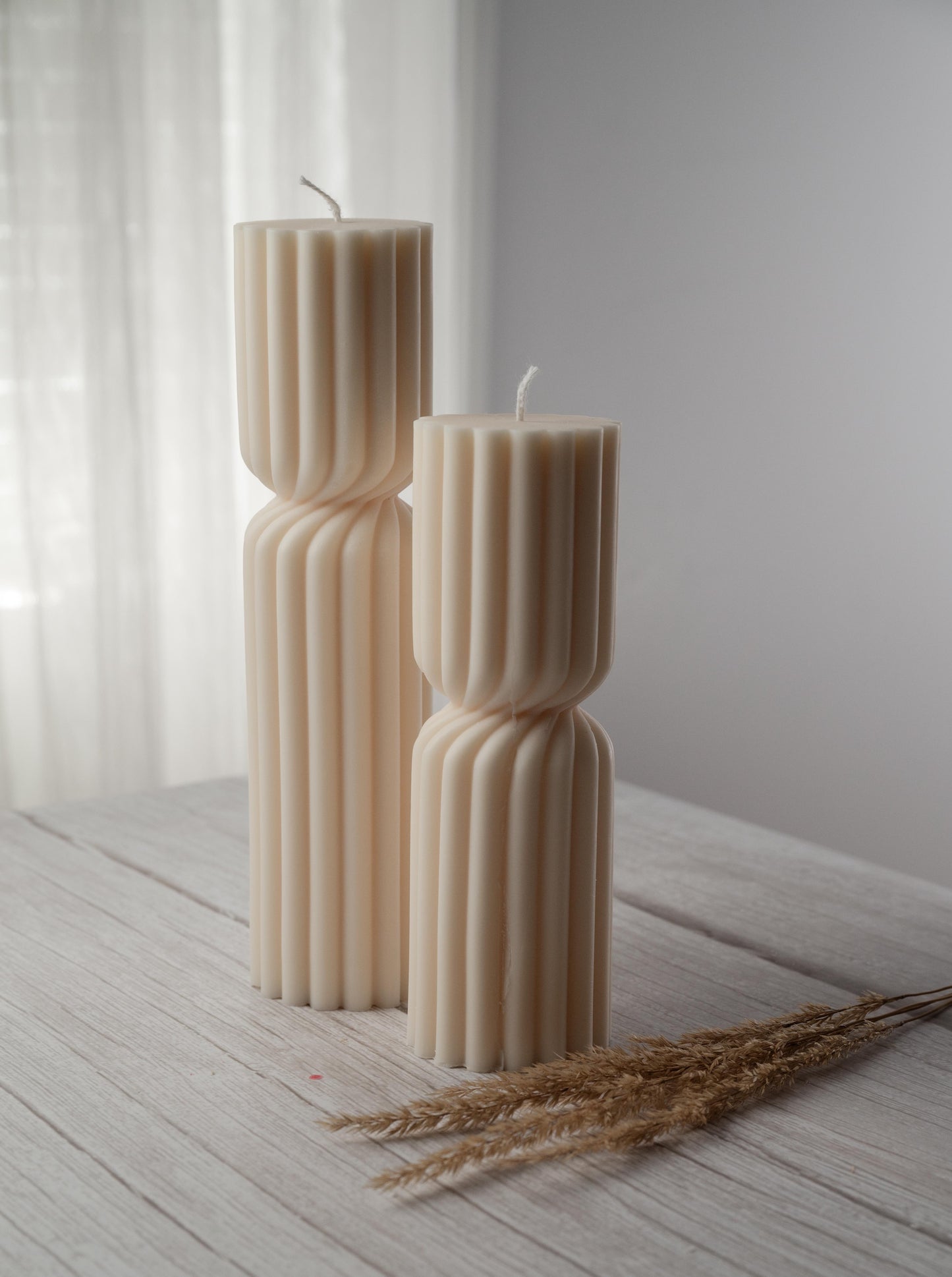 Twisted Ribbed Pillar Candle - Shaped Candle