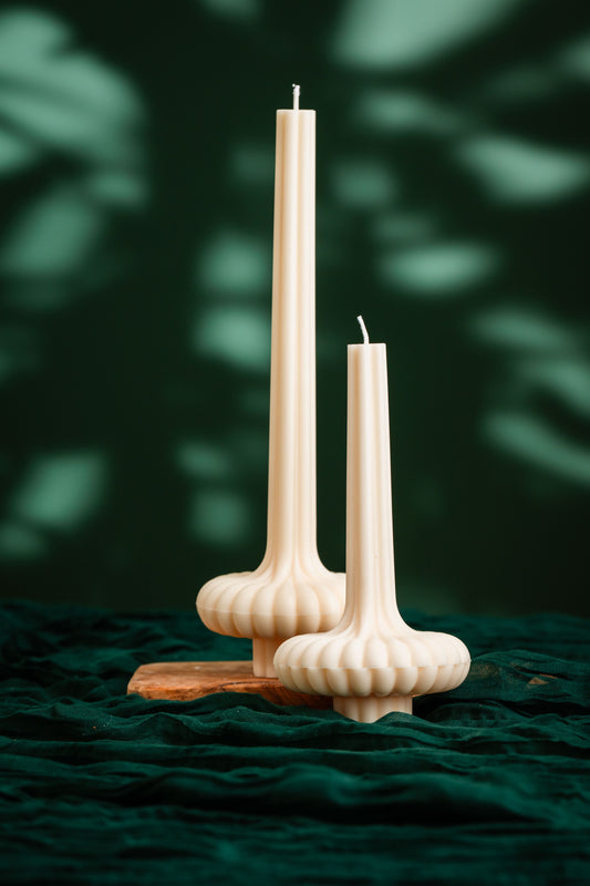 Sculptural Tall Candle Set