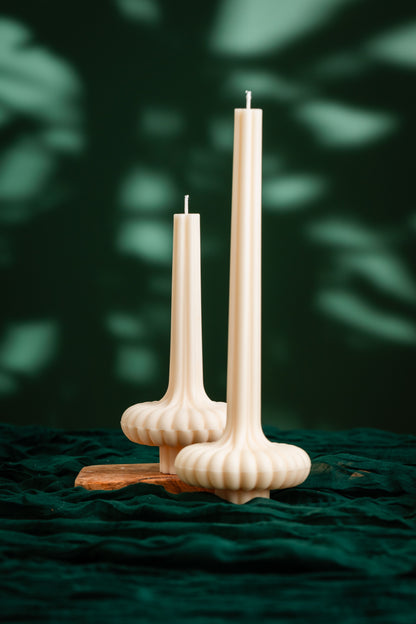 Sculptural Tall Candle Set