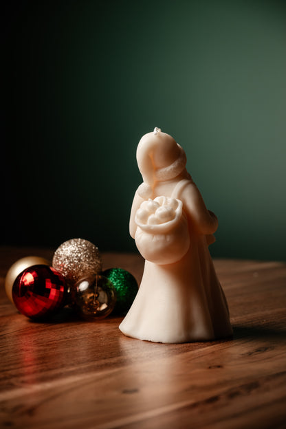 Standing Santa Soy Candle with Gift Sack – Holiday Decor