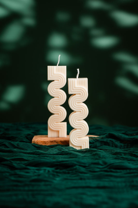 Zig Zag Candle Handmade Soy Wax