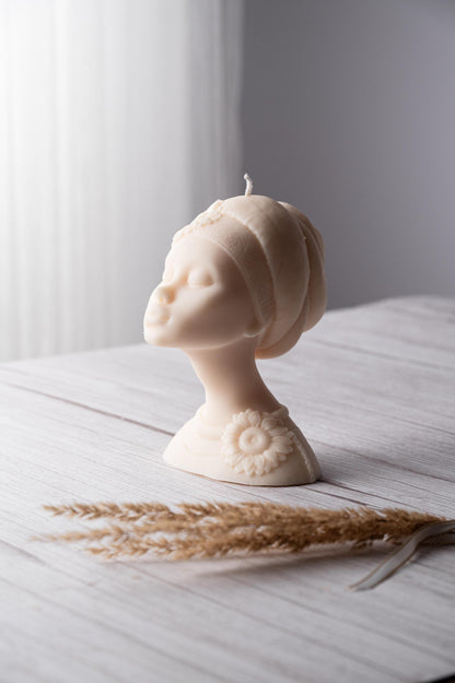 handmade goddess bust candle eco-friendly