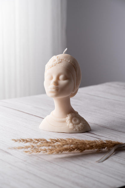 handmade goddess bust candle eco-friendly