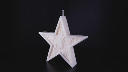 Mandala Crescent Moon & Star Candle | Aesthetic Decoration