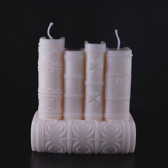Soy wax bookshelf candle for book lovers – decorative home décor