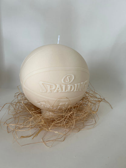 Unique sports candle – vegan handmade basketball décor from Canada